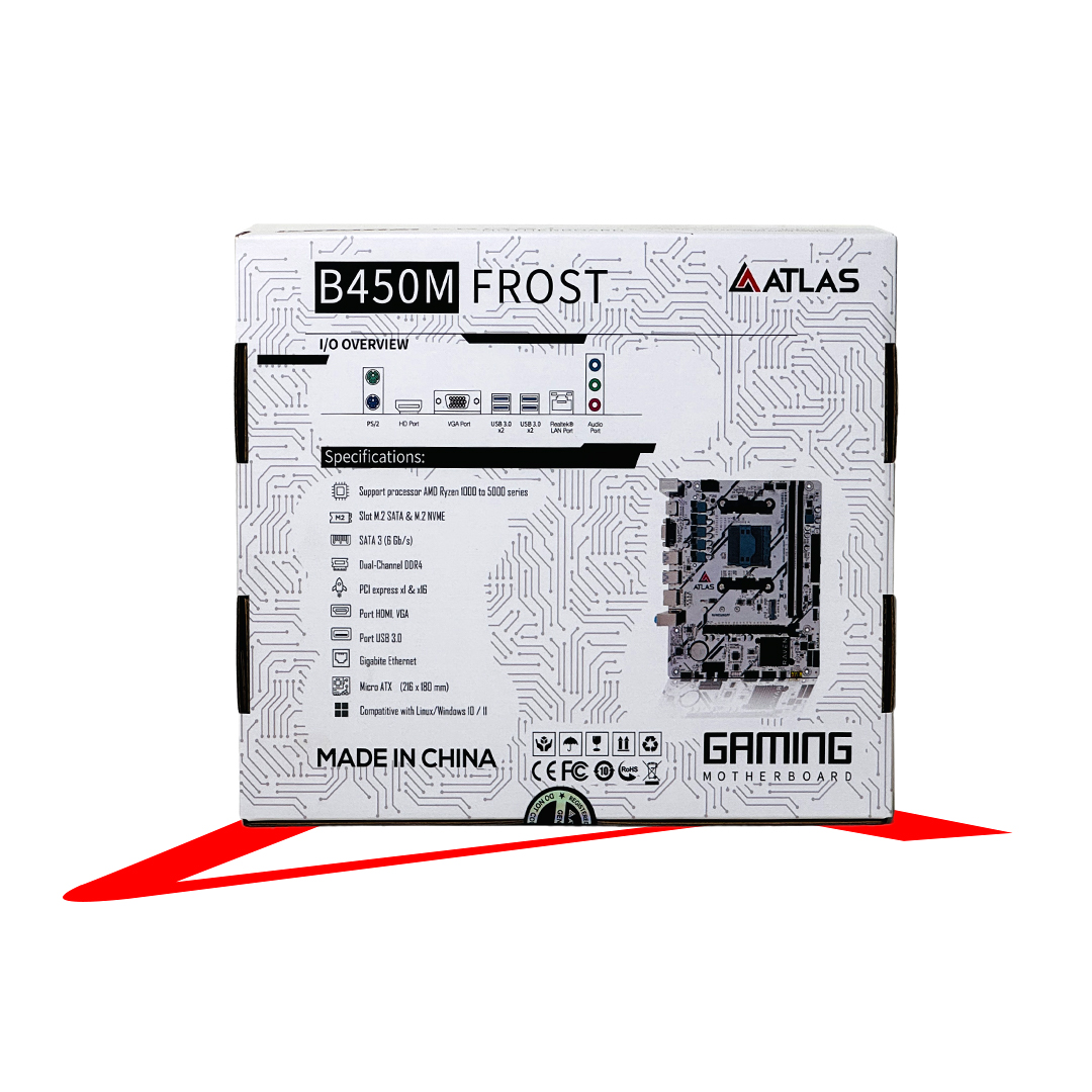 ATLAS RAVEN B450M – Micro-ATX AM4 Motherboard with Ryzen 1000–5600 Support - Image 2